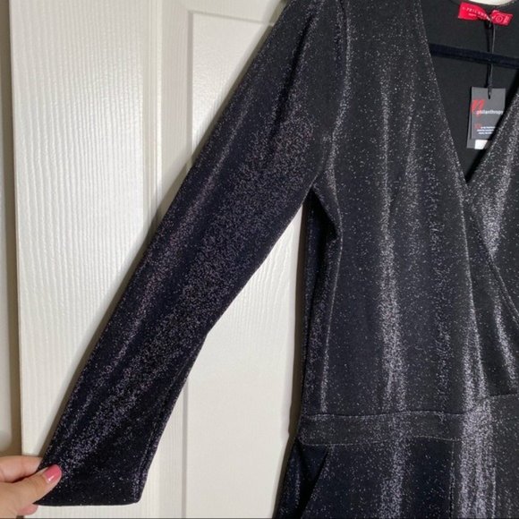 NWT n:Philanthropy Fire Sparkle Long-Sleeve Romper in Black - Picture 5 of 15